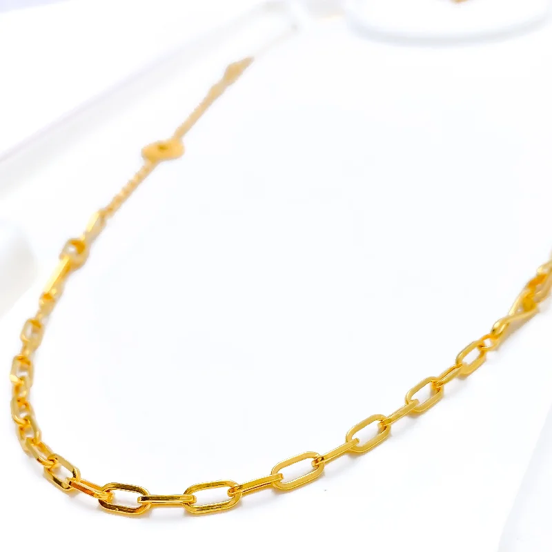 Versatile Glamorous 21k Gold CZ Long Necklace