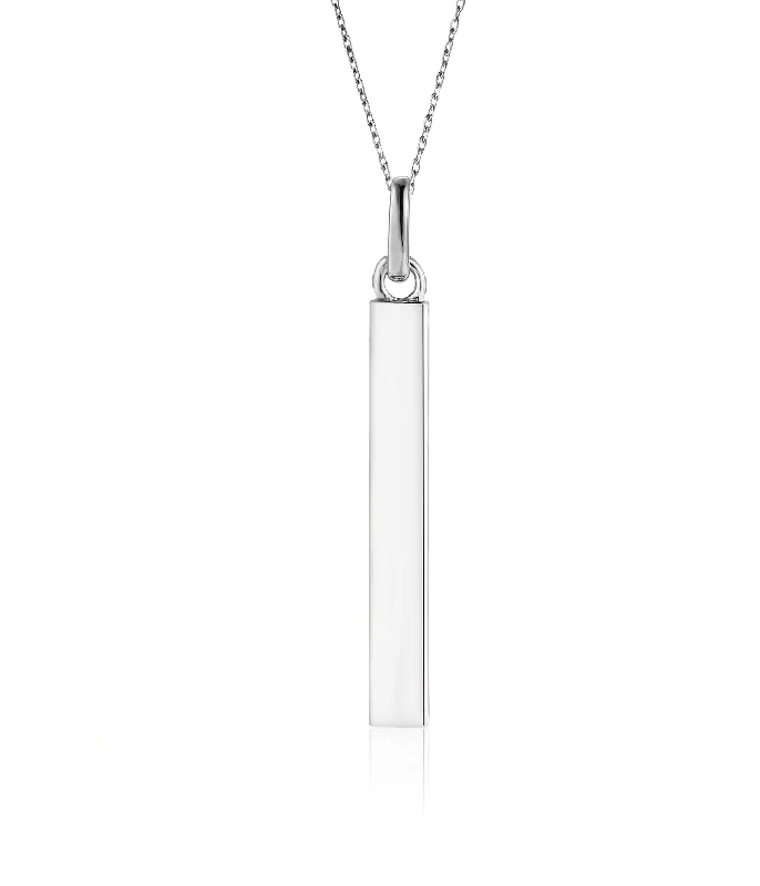tiny opal stud earrings Vertical Bar Necklace: Sterling Silver