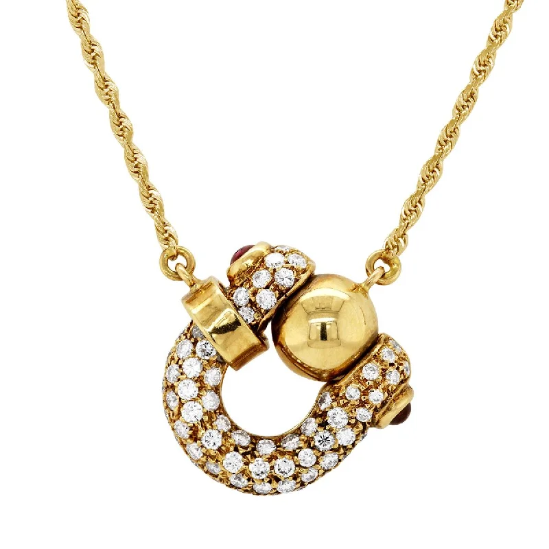 emerald-cut ruby eternity ring VINTAGE STYLE YELLOW GOLD HORSESHOE PENDANT NECKLACE WITH DIAMONDS, 3/4 CT TW emerald-cut ruby eternity ring VINTAGE STYLE YELLOW GOLD HORSESHOE PENDANT NECKLACE WITH DIAMONDS, 3/4 CT TW