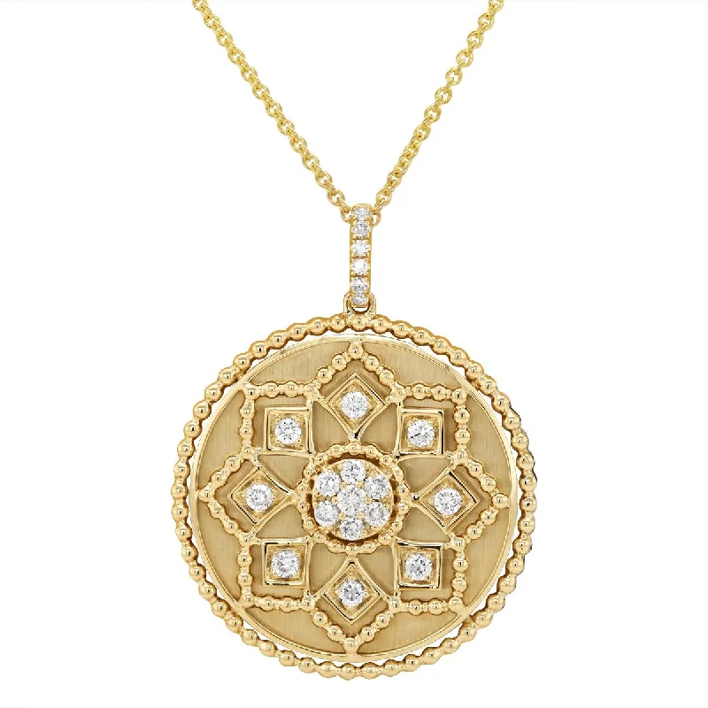 celestial crescent moon bracelet VINTAGE STYLE YELLOW GOLD PENDANT WITH 21 ROUND CUT DIAMONDS, .48 CT TW celestial crescent moon bracelet VINTAGE STYLE YELLOW GOLD PENDANT WITH 21 ROUND CUT DIAMONDS, .48 CT TW