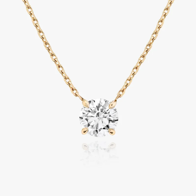 tiny star constellation bracelet Solitaire Round Brilliant 14K Rosegold Necklace w. Lab-Grown Diamond
