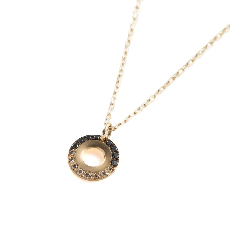 gold mesh bangle bracelet "Wheel of Fortune" White and Black Diamond Necklace