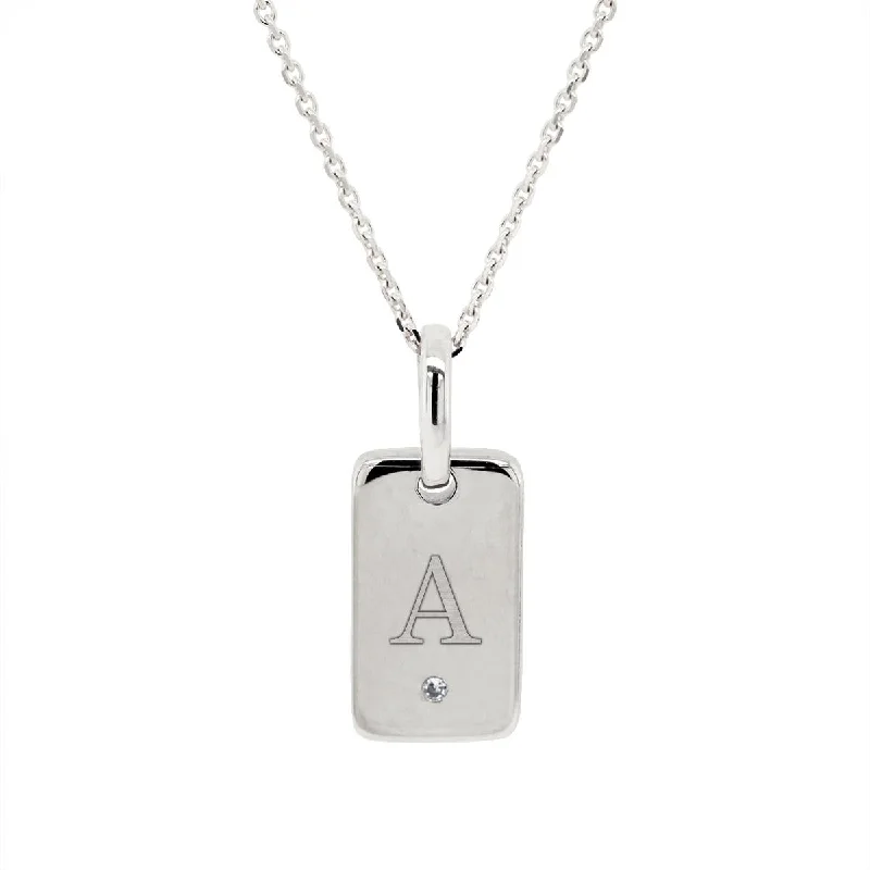 minimalist infinity ring WHITE GOLD A INITIAL PENDANT NECKLACE