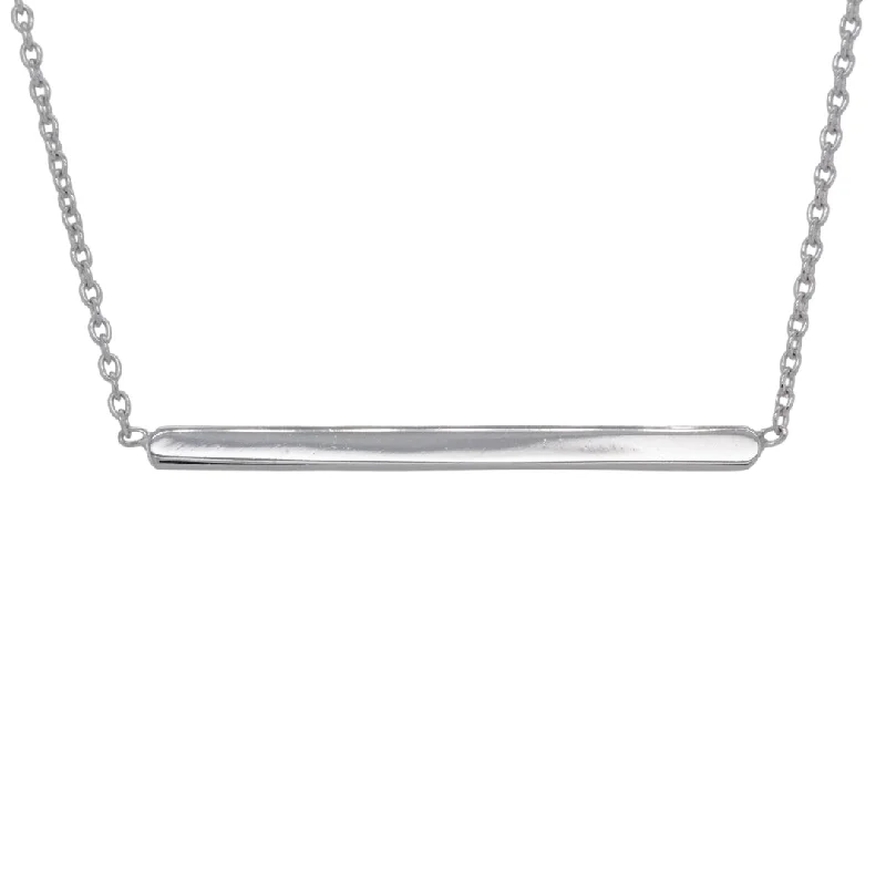 real diamond eternity band White Gold Bar Necklace
