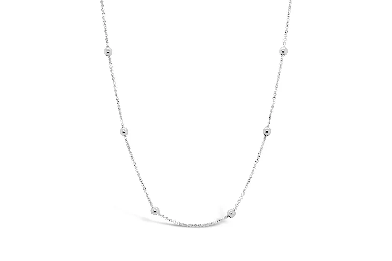 handmade gold nugget ring White Gold Beaded Necklace