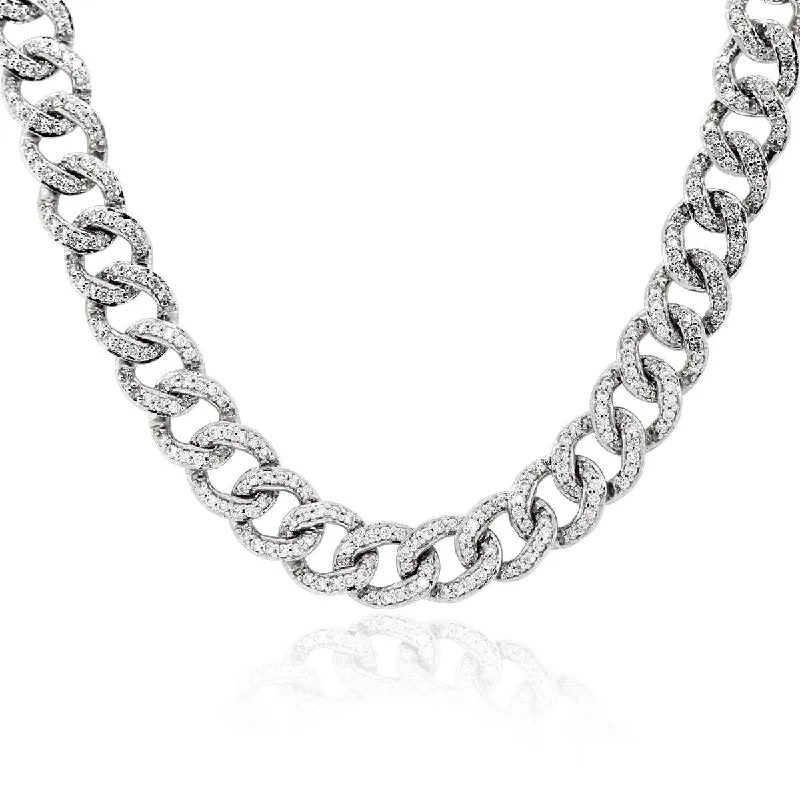 dainty gemstone drop earrings WHITE GOLD CURB LINK NECKLACE COVERED IN DIAMONDS, 5.00 CT TW dainty gemstone drop earrings WHITE GOLD CURB LINK NECKLACE COVERED IN DIAMONDS, 5.00 CT TW