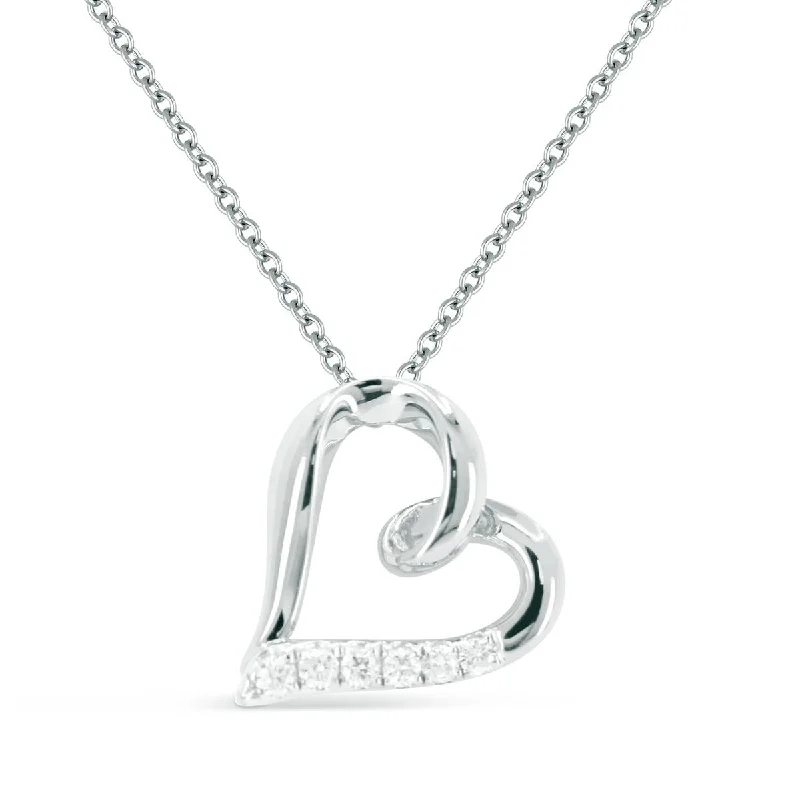 unique blue topaz ring WHITE GOLD DIAMOND HEART PENDANT NECKLACE, .08 CT TW