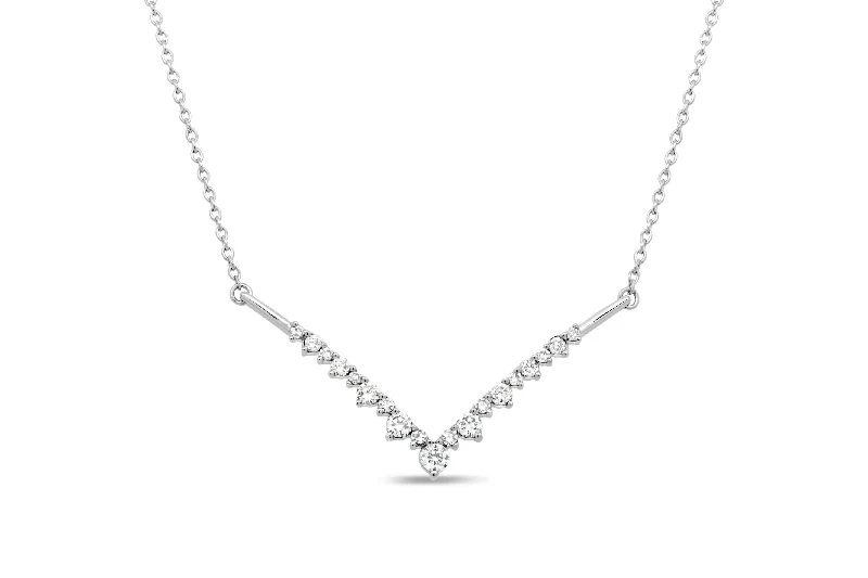 black diamond stud earrings White Gold & Diamond V Necklace