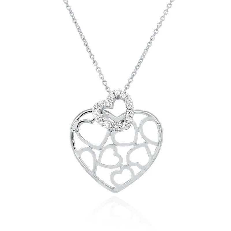 gold medallion pendant necklace WHITE GOLD HEART WITH HEART PATTERN DIAMOND NECKLACE, .11 CT TW gold medallion pendant necklace WHITE GOLD HEART WITH HEART PATTERN DIAMOND NECKLACE, .11 CT TW