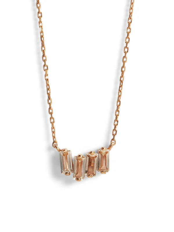 minimalist clover charm bracelet White Topaz Mini Zig Zag Bar Rose Gold Necklace