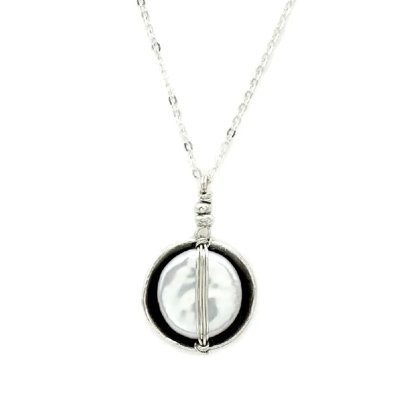 custom star sign necklace Wrapped Coin Pearl Necklace