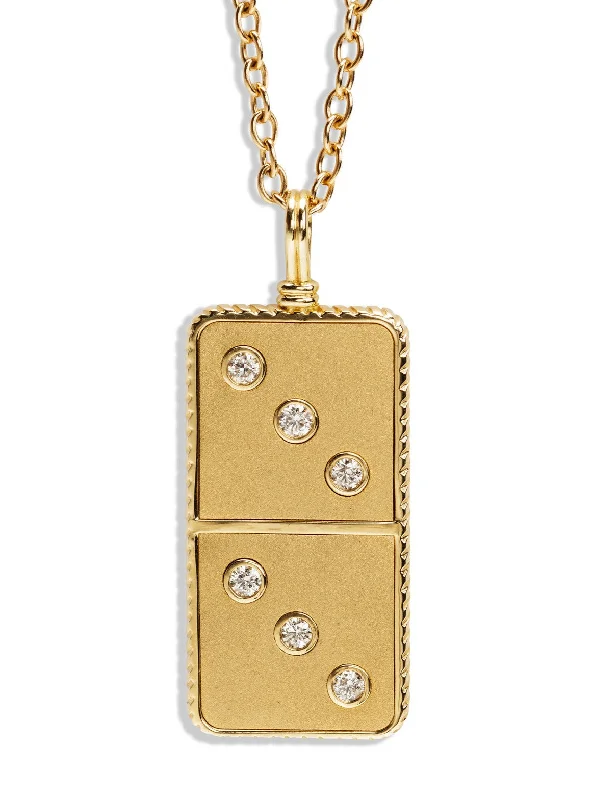 white opal engagement ring All Gold and Diamond Domino Necklace