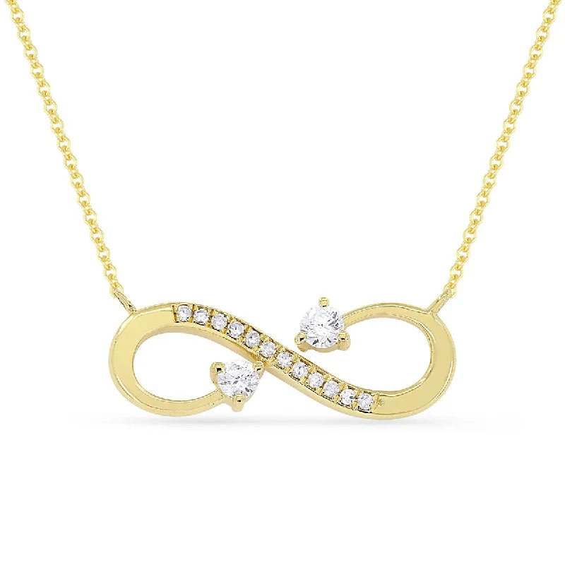 dainty heart charm necklace YELLOW GOLD AND DIAMOND INIFINITY PENDANT NECKLACE, .12 CT TW dainty heart charm necklace YELLOW GOLD AND DIAMOND INIFINITY PENDANT NECKLACE, .12 CT TW