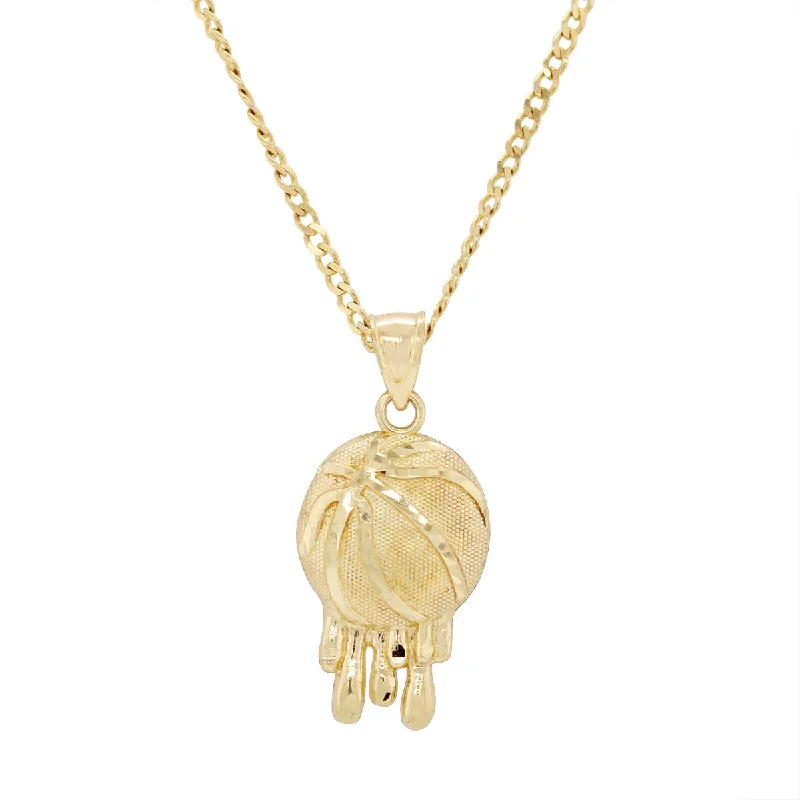 dainty butterfly pendant necklace YELLOW GOLD BASKETBALL CHARM