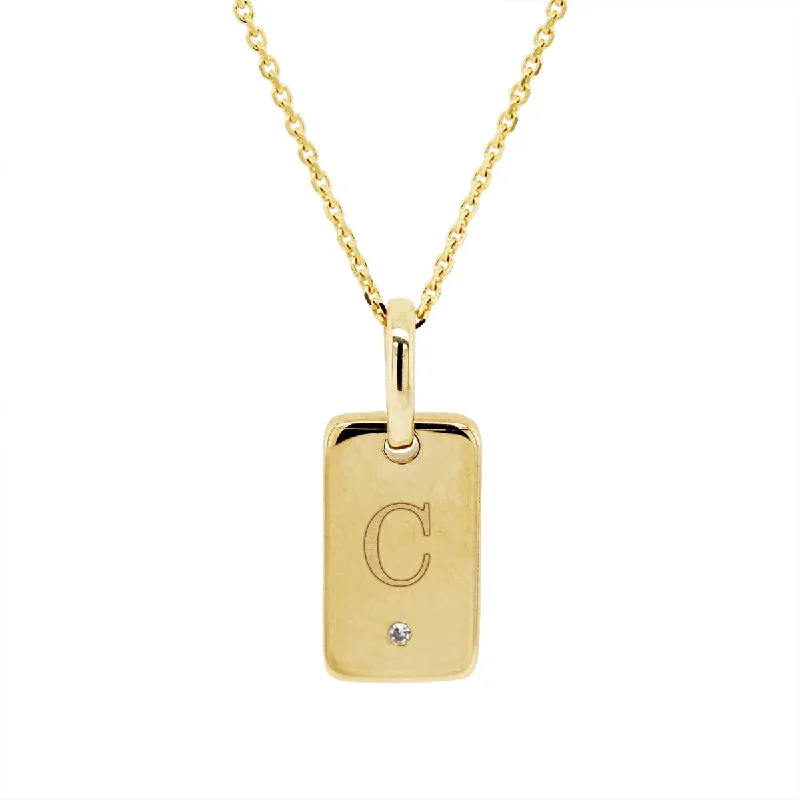 celestial star cluster earrings YELLOW GOLD C INITIAL PENDANT NECKLACE