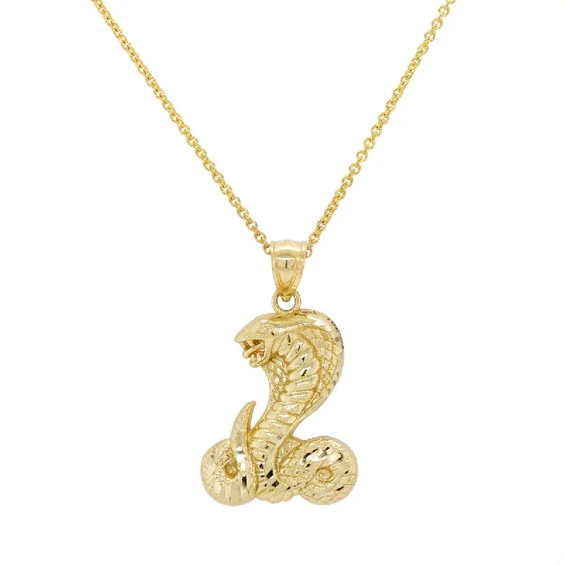 emerald-cut engagement ring halo YELLOW GOLD COBRA CHARM PENDANT