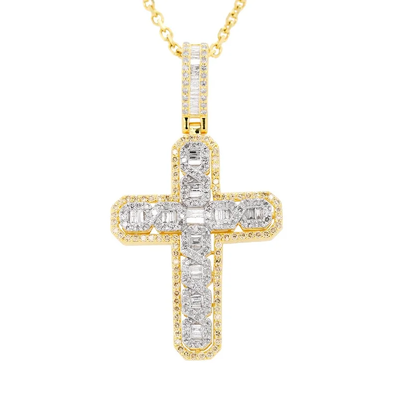 dainty butterfly pendant necklace YELLOW GOLD CROSS CHARM WITH DIAMONDS, 2.15 CT TW dainty butterfly pendant necklace YELLOW GOLD CROSS CHARM WITH DIAMONDS, 2.15 CT TW
