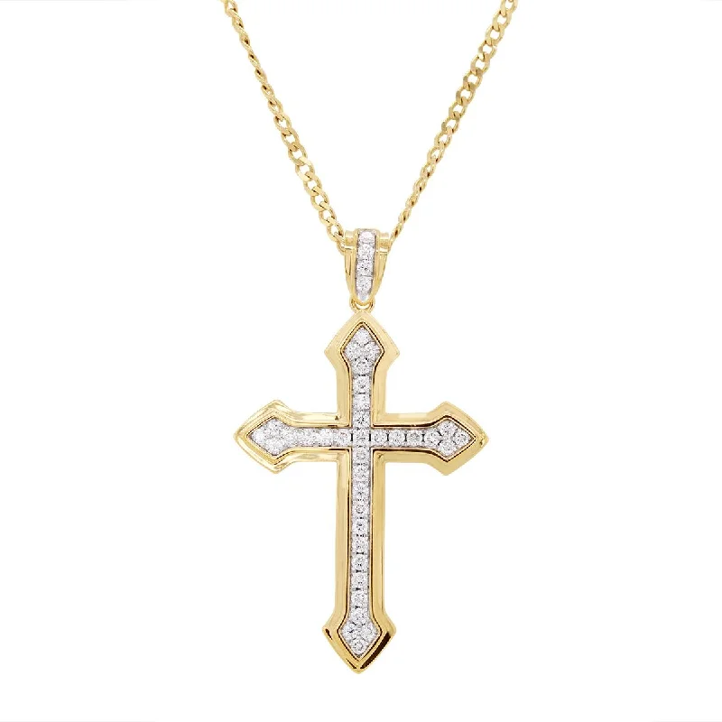 petite diamond promise ring YELLOW GOLD CROSS NECKLACE WITH LAB GROWN DIAMONDS
