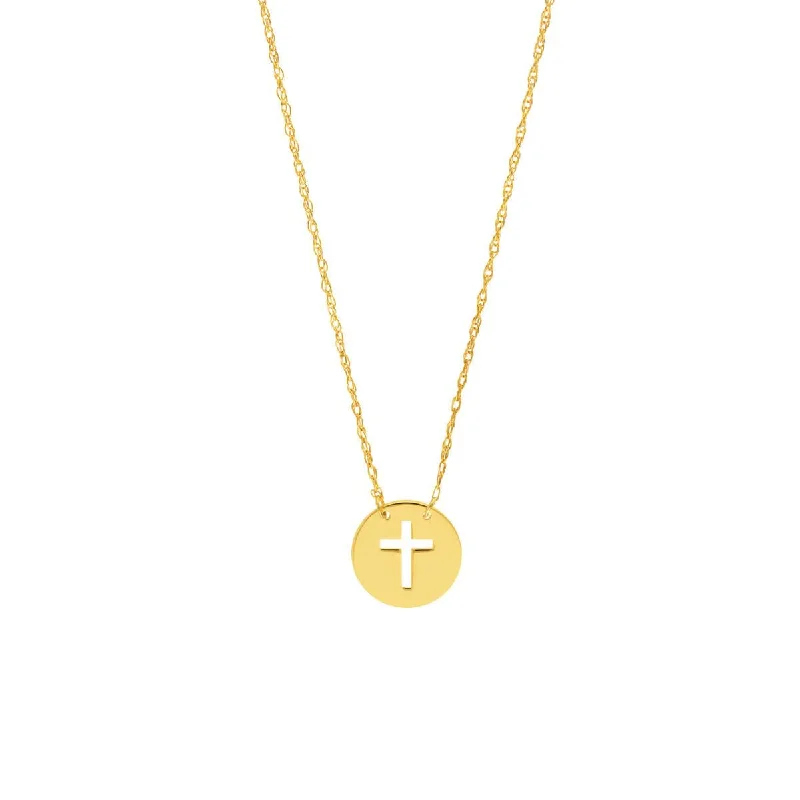 natural amethyst necklace YELLOW GOLD CUTOUT CROSS PENDANT NECKLACE