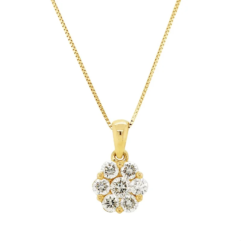 gold engagement ring vintage YELLOW GOLD DIAMOND CLUSTER PENDANT NECKLACE, 3/4 CT TW gold engagement ring vintage YELLOW GOLD DIAMOND CLUSTER PENDANT NECKLACE, 3/4 CT TW