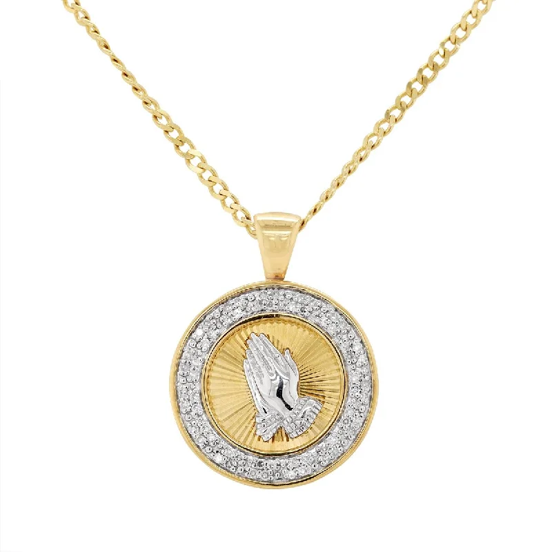 minimalist threader earrings gold YELLOW GOLD DIAMOND PRAYING HANDS PENDANT NECKLACE, 1/4 CT TW minimalist threader earrings gold YELLOW GOLD DIAMOND PRAYING HANDS PENDANT NECKLACE, 1/4 CT TW