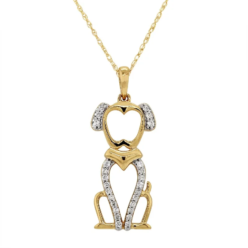 classic wedding set with diamonds YELLOW GOLD DOG OUTLINE PENDANT NECKLACE WITH DIAMONDS, 1/7 CT TW classic wedding set with diamonds YELLOW GOLD DOG OUTLINE PENDANT NECKLACE WITH DIAMONDS, 1/7 CT TW