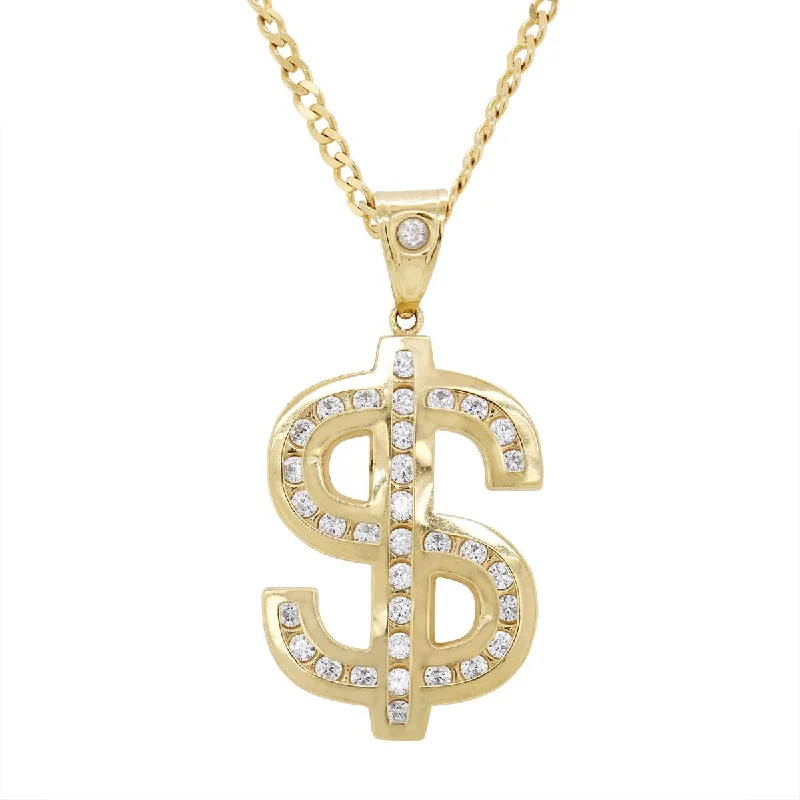 twisted rope gold chain YELLOW GOLD DOLLAR SIGN CHARM PENDANT WITH CUBIC ZIRCONIAS twisted rope gold chain YELLOW GOLD DOLLAR SIGN CHARM PENDANT WITH CUBIC ZIRCONIAS