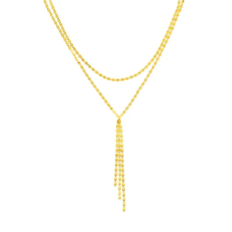 celestial sun and moon earrings YELLOW GOLD DOUBLE STRAND VALENTINO NECKLACE