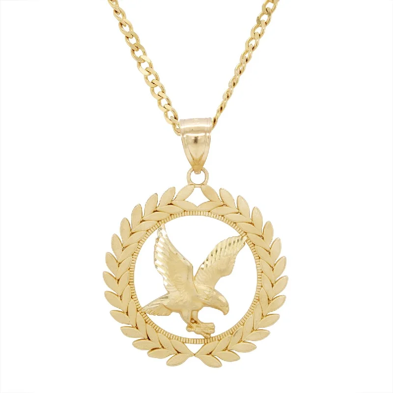 rose gold cartilage barbell YELLOW GOLD EAGLE WREATH CHARM PENDANT