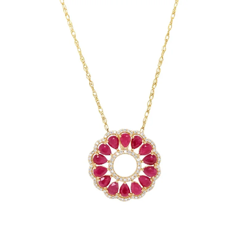 handmade ceramic bead bracelet YELLOW GOLD FASHION NECKLACE WITH PEAR RUBIES AND ROUND DIAMONDS, .29 CT TW handmade ceramic bead bracelet YELLOW GOLD FASHION NECKLACE WITH PEAR RUBIES AND ROUND DIAMONDS, .29 CT TW