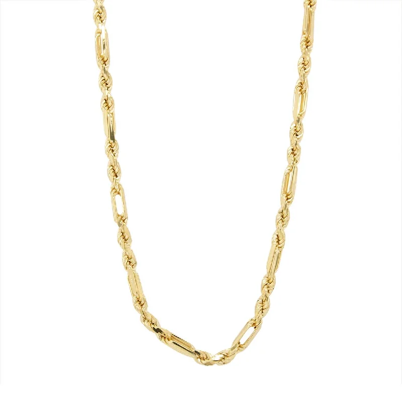 YELLOW GOLD FIGAROPE CHAIN NECKLACE