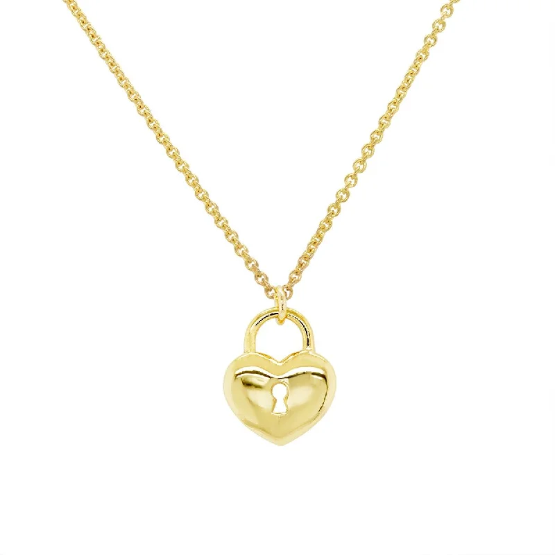 delicate heart stud earrings YELLOW GOLD HEART SHAPED KEYHOLE NECKLACE