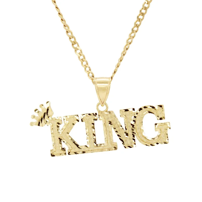 sterling silver charm anklet YELLOW GOLD KING CHARM PENDANT
