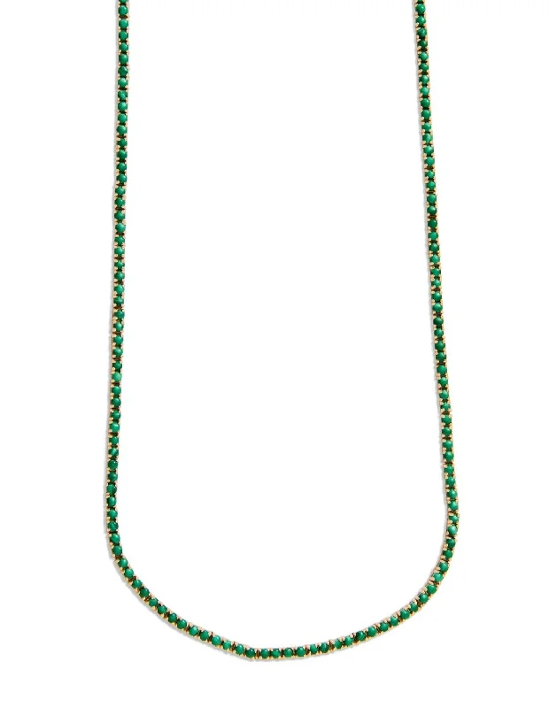 handmade gold nugget ring Yellow Gold Malachite Tennis Necklace