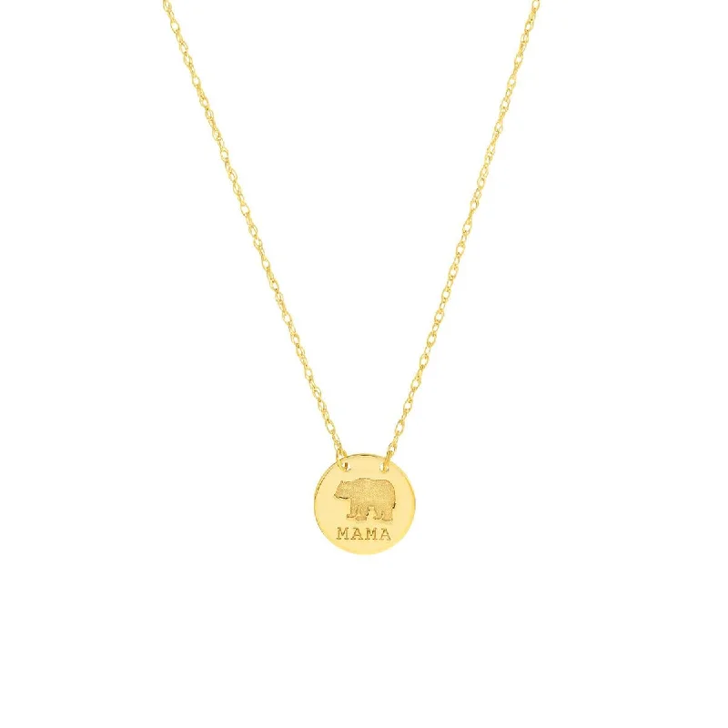 handcrafted crystal quartz ring YELLOW GOLD MAMA BEAR PENDANT NECKLACE