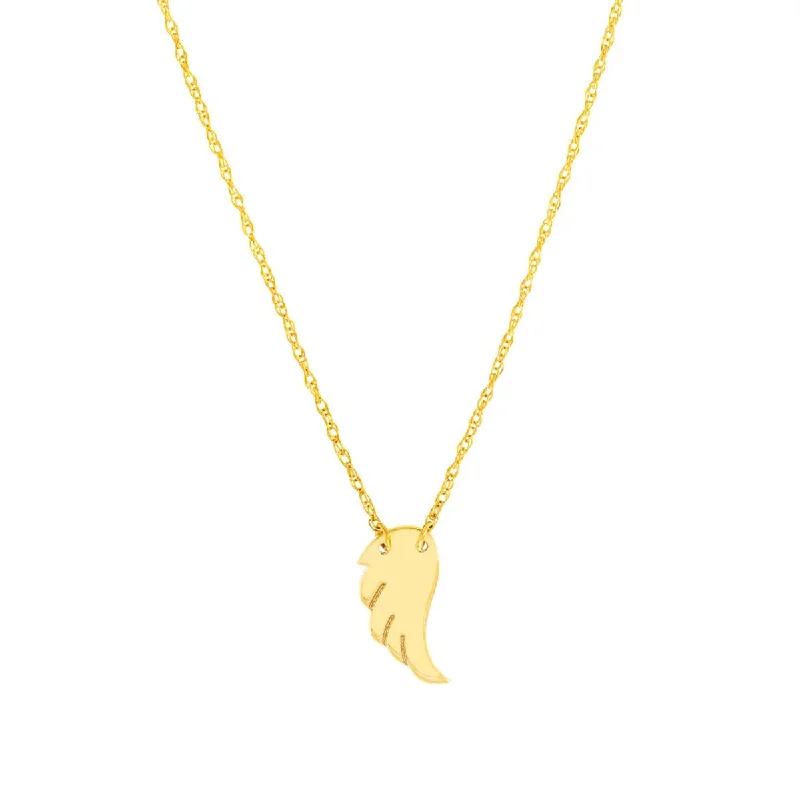 men’s tungsten carbide ring YELLOW GOLD MINI ANGEL WING PENDANT NECKLACE