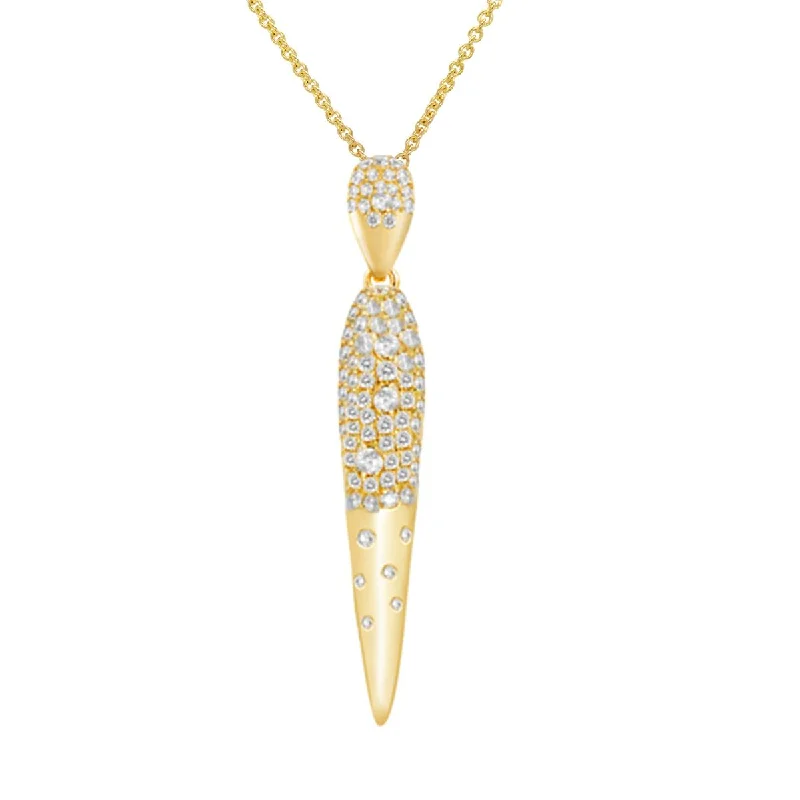 minimalist rose gold bracelet YELLOW GOLD MODERN DIAMOND PENDANT, .80 CT TW