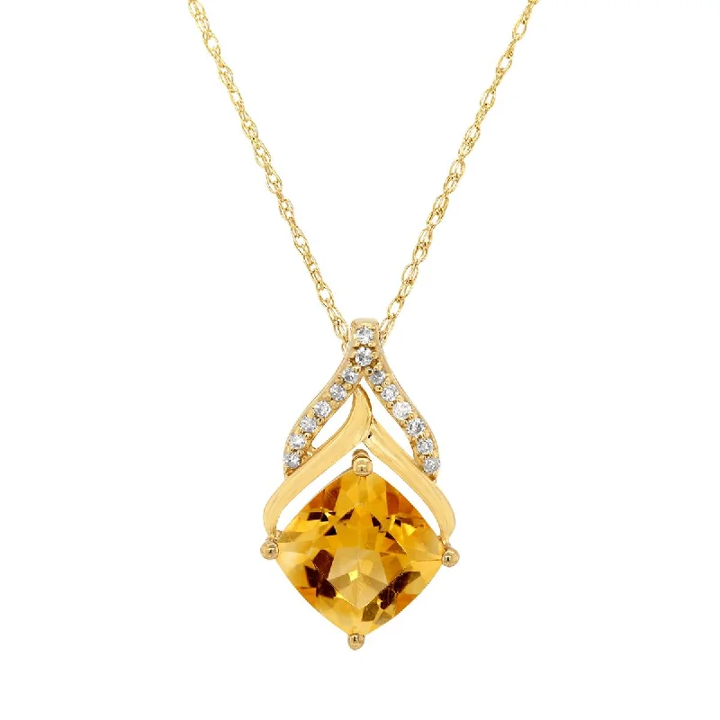 elegant drop earrings wedding YELLOW GOLD NECKLACE WITH CITRINE AND DIAMOND PENDANT, .06 CT TW elegant drop earrings wedding YELLOW GOLD NECKLACE WITH CITRINE AND DIAMOND PENDANT, .06 CT TW