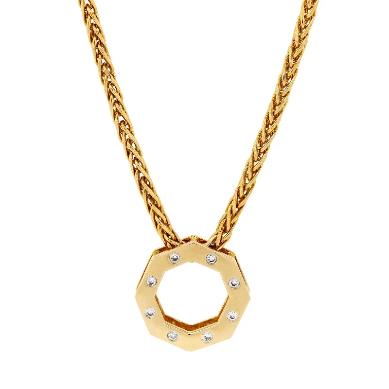 gemstone stacking rings colorful YELLOW GOLD OCTAGON NECKLACE WITH DIAMONDS, 1/7 CT TW gemstone stacking rings colorful YELLOW GOLD OCTAGON NECKLACE WITH DIAMONDS, 1/7 CT TW