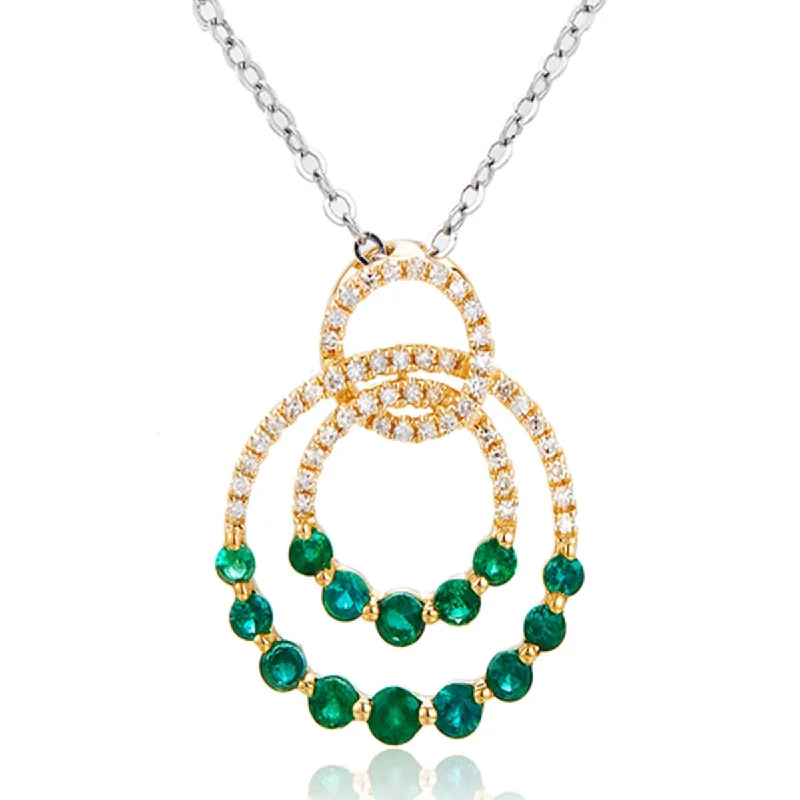 classic gemstone stud earrings YELLOW GOLD PENDANT WITH ROUND EMERALDS AND DIAMONDS, .25 CT TW classic gemstone stud earrings YELLOW GOLD PENDANT WITH ROUND EMERALDS AND DIAMONDS, .25 CT TW