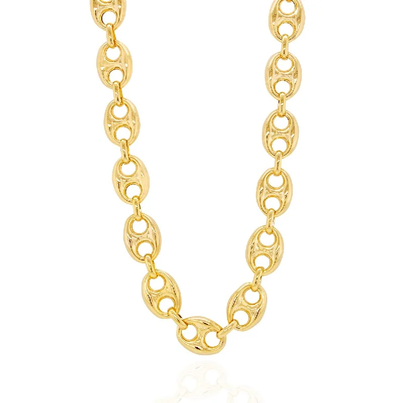 stackable gold bangle set YELLOW GOLD PUFFED GUCCI-STYLE CHAIN NECKLACE, 10MM