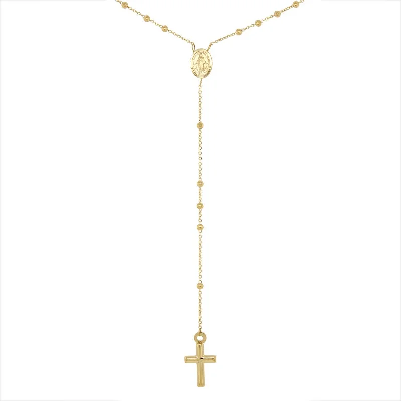 YELLOW GOLD ROSARY NECKLACE