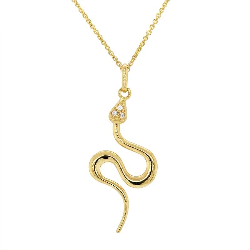 celestial orbit ring set YELLOW GOLD SNAKE PENDANT NECKLACE WITH CUBIC ZIRCONIA