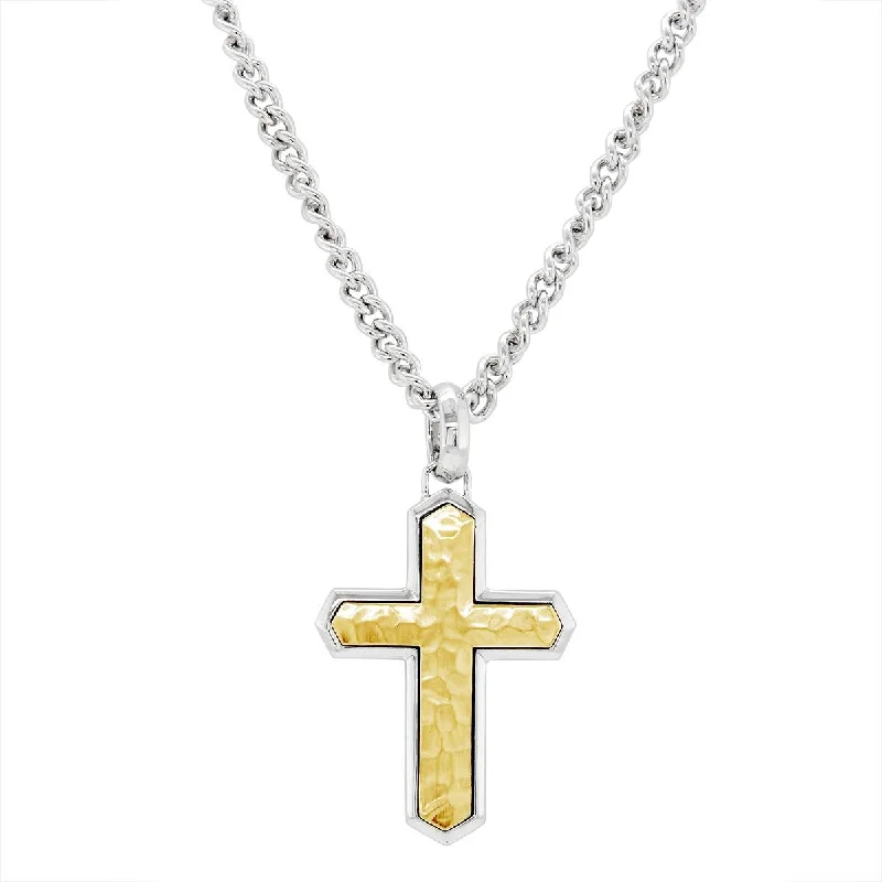 cute cat charm bracelet YELLOW PLATED STERLING SILVER CROSS PENDANT NECKLACE