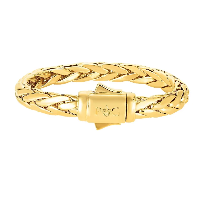 rose gold snake chain bracelet Yellow 14K  Gold Woven Bold Half Round Bracelet
