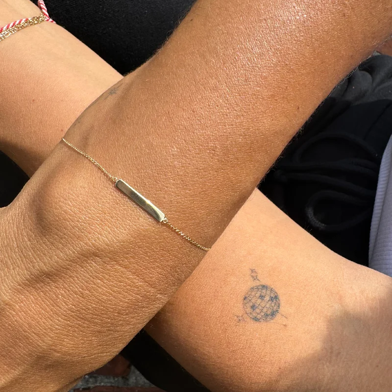 ethical lab-grown diamond ring YOURS ALWAYS ENGRAVABLE BAR BRACELET